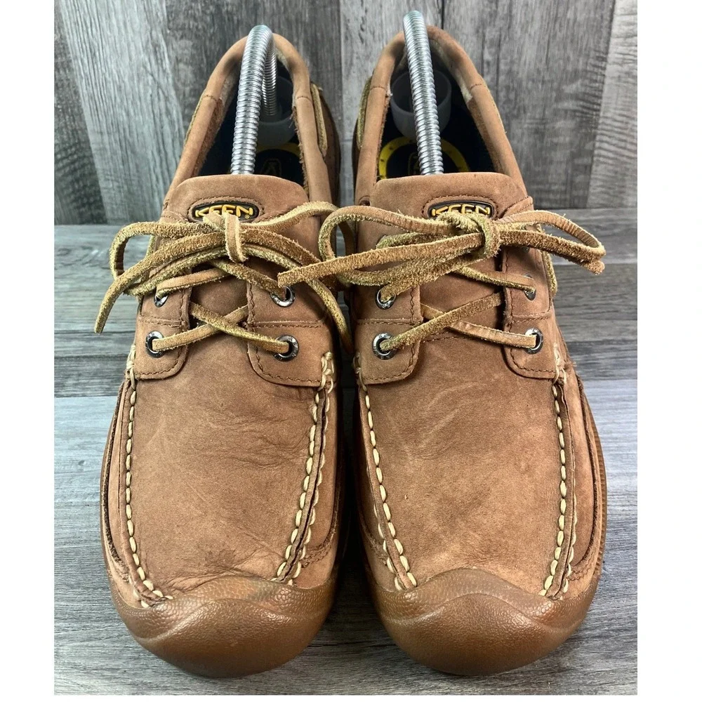 KEEN Newport Boat Shoes 1002900  Brown Leather Men's Size 8 Waterproof